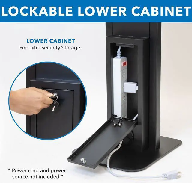 Alt view image 4 of 5 - Mount-It! Anti-Theft Tablet Floor Stand Kiosk, Commercial Floor Kiosk with Universal Enclosure, Locking Tablet Mount Stand for iPad Gen 7-10, Pro, Air, 10.2 inch, 10.9 inch