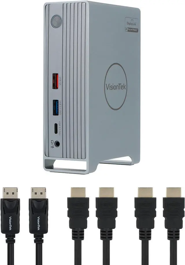 Main image of VisionTek VT7100 Triple Display 4K USB-C Docking Station & Cable Bundle - 100W Power Delivery - USB-C, Thunderbolt 3&4 Compatibility - 1 DP, 1 HDMI, 5 USB, 1 USB-C, 1 RJ45, & 3.55mm Audio Combo Port