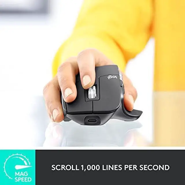 Alt view image 4 of 5 - Logitech MX Keys & MX Master 3 Mouse for Business Combo, Wireless, Ergonomic, Secured Logi Bolt Technology, Bluetooth, Globally Certified, Windows/Mac/Chrome/Linux - Graphite