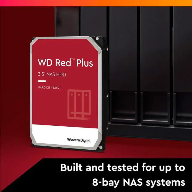 Alt view image 3 of 5 - Western Digital 10TB WD Red Plus NAS Internal Hard Drive HDD - 7200 RPM, SATA 6 Gb/s, CMR, 256 MB Cache, 3.5" - WD101EFBX