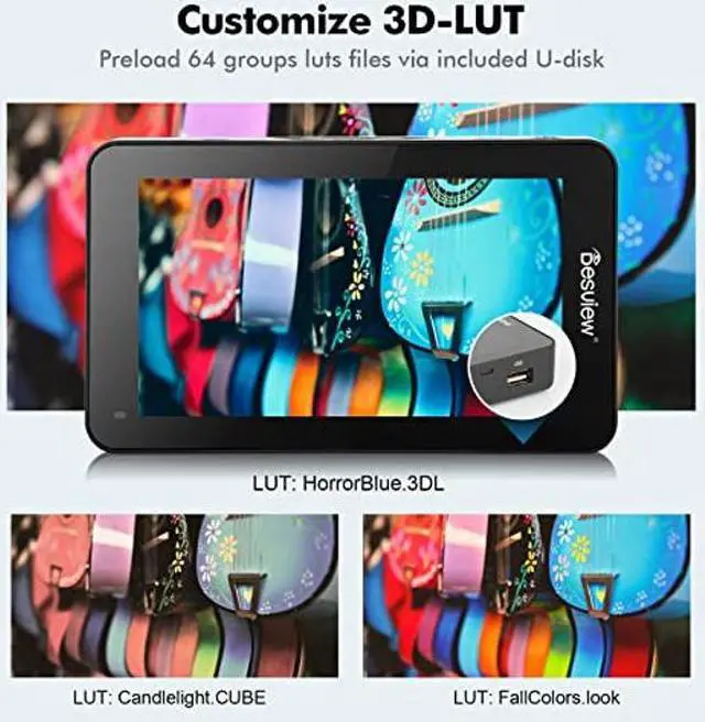 Alt view image 5 of 5 - Desview R6 Camera Monitor, 5.5 inch Touch Screen Field Monitor 4K HDMI 2800nits Ultra High Brightness IPS 178deg View Angle with 3D Lut Waveform VectorScope Histogram Support 8V DC Output