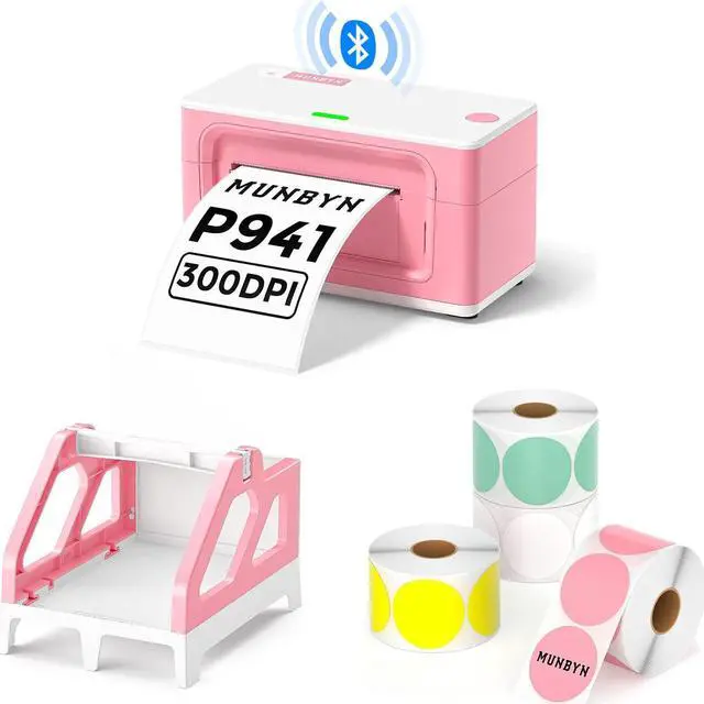 MUNBYN 2 Inch Circle Color Thermal Sticker Labels, Self-Adhesive Round Direct Thermal Labels, Multi-Purpose Roll Thermal Stickers for Business-4500 La 2 Round Thermal Labels MUNBYN 2 Inch Brown Circle Thermal Sticker