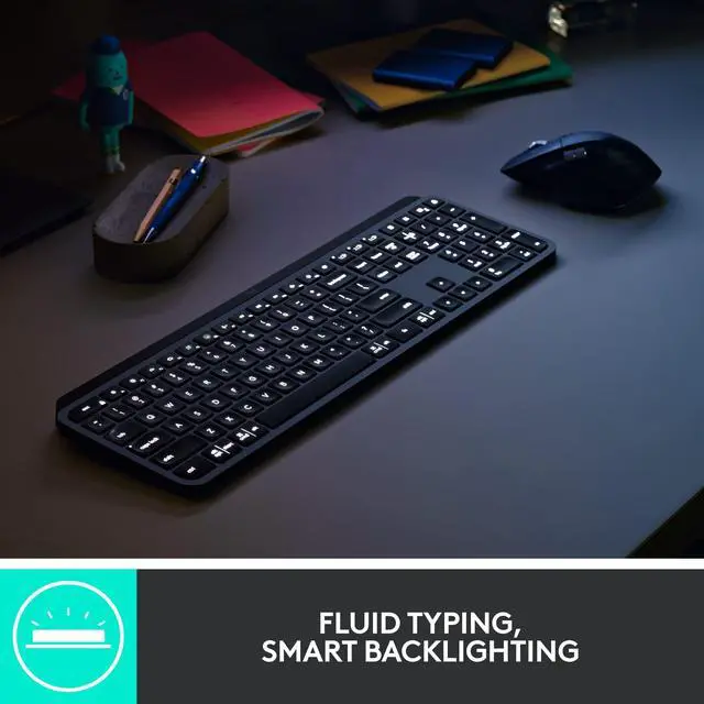 Alt view image 3 of 5 - Logitech MX Keys Combo for Business | Gen 2, Full Size Wireless Keyboard and Wireless Mouse, with Keyboard Palm Rest, Bluetooth, Logi Bolt, Quiet Clicks, Windows/Mac/Chrome/Linux - Graphite