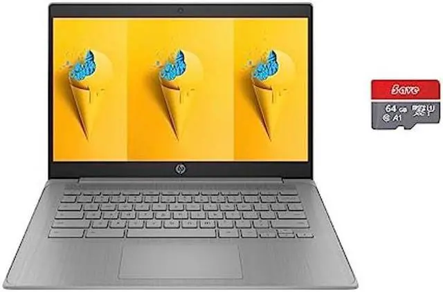 Main image of HP HD 14" Chromebook Laptop for Student and Business, Intel Celeron Processor N4120, 4GB RAM 128GB Storage(64GB eMMC + 5ave 64GB Flash Memory), Wi-Fi, Bluetooth, HDMI, Chrome Os, Modern Gray