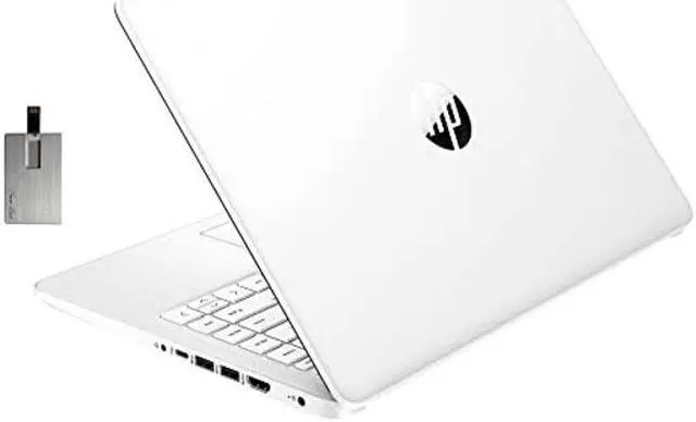 Main image of HP 2021 Stream 14" HD Laptop, Intel Celeron N4020 Processor, 4GB RAM, 64GB eMMC, HD Audio, HD Webcam, Intel UHD Graphics 600, 1 Year Office, HDMI, Win 10 S, White, 32GB SnowBell USB Card