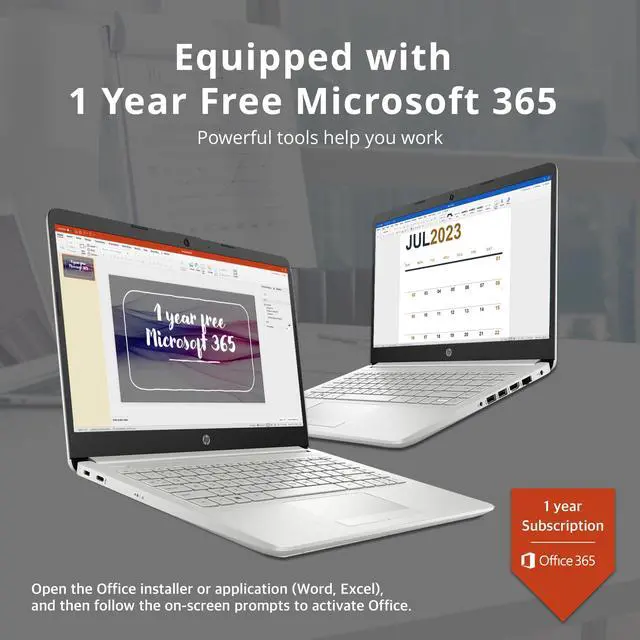 Alt view image 3 of 5 - HP Premium Stream 14" HD BrightView Laptop, Intel Celeron N4120, 4GB RAM, 64GB eMMC, Intel UHD Graphics, HD Webcam, 1 Year Office 365, Bluetooth, WiFi, HDMI, Win 11s, Silver, 32GB Hotface USB Card
