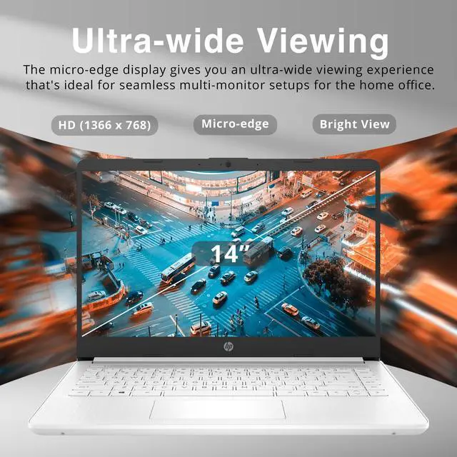 Alt view image 4 of 5 - HP Premium Stream 14" HD BrightView Laptop, Intel Celeron N4120, 4GB RAM, 64GB eMMC, Intel UHD Graphics, HD Webcam, 1 Year Office 365, Bluetooth, WiFi, HDMI, Win 11s, Silver, 32GB Hotface USB Card