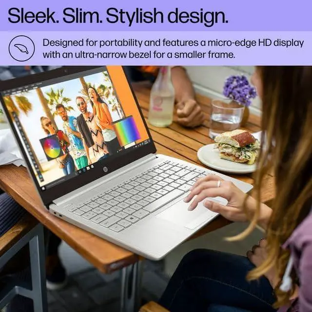 Alt view image 2 of 5 - Hp Stream 14" HD Laptop | Intel Celeron N4120 Processor | Intel UHD Graphics 600 | Microsoft Office 365 | 4GB RAM | 64GB SSD | Windows 11 S | Bundle with Laptop Stand