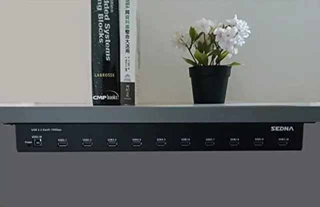 Alt view image 4 of 4 - SEDNA - 19 Inch 1U Rack Mount 10 Port USB 3.2 Gen II Hub (10Gbps) with 5V 10A AC/DC Adapter