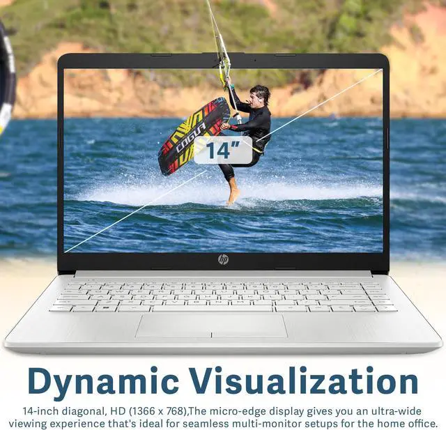 Alt view image 4 of 5 - HP Premium Stream 14" HD Laptop, Intel Celeron N4120 Processor, 4GB RAM, 64GB eMMC, Intel UHD Graphics 600, HD Camera, WiFi 5, HDMI, 1 Year Free Office 365, Win 11s, Silver, 32GB Hotface USB Card