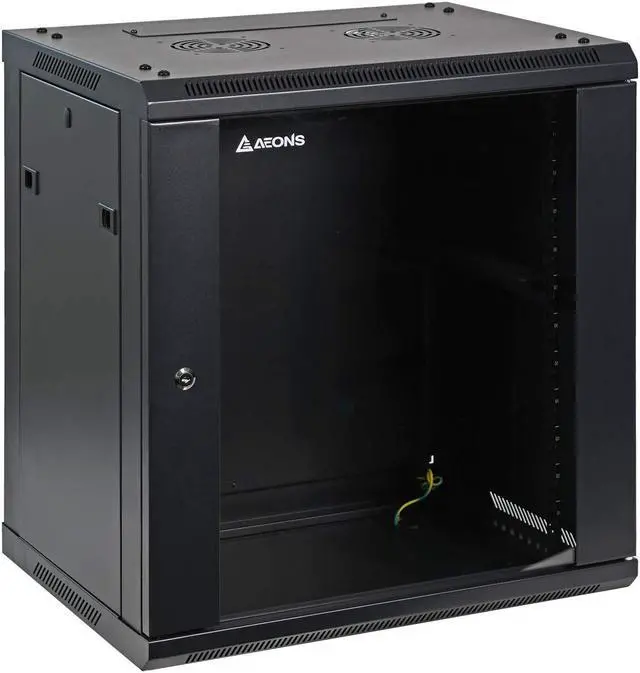 Main image of Aeons 12U Signature Wall Mount 19-inch IT Network Cabinet Enclosure Server Rack 16-inch Depth Glass Door