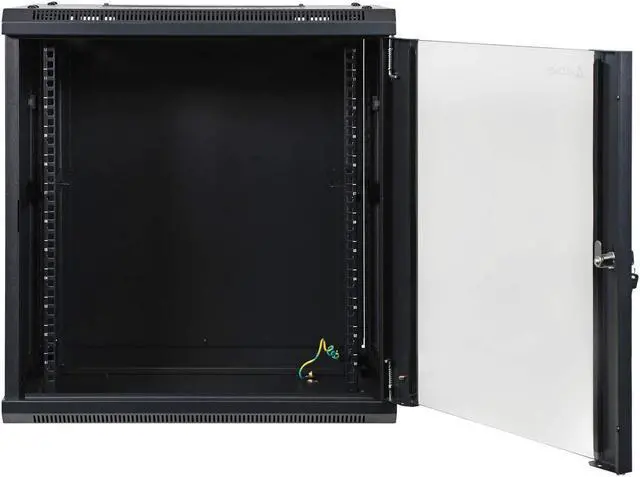 Alt view image 2 of 5 - Aeons 12U Signature Wall Mount 19-inch IT Network Cabinet Enclosure Server Rack 16-inch Depth Glass Door