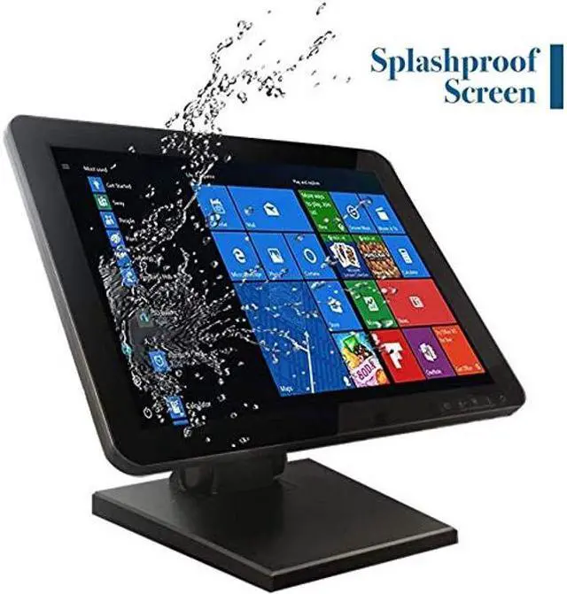 Alt view image 4 of 5 - 15-Inch Capacitive LED Backlit Multi-Touch Monitor, True Flat Seamless Design Touchscreen with Metal POS Stand, for Office, POS, Retail, Restaurant, Bar, Gym, Warehouse