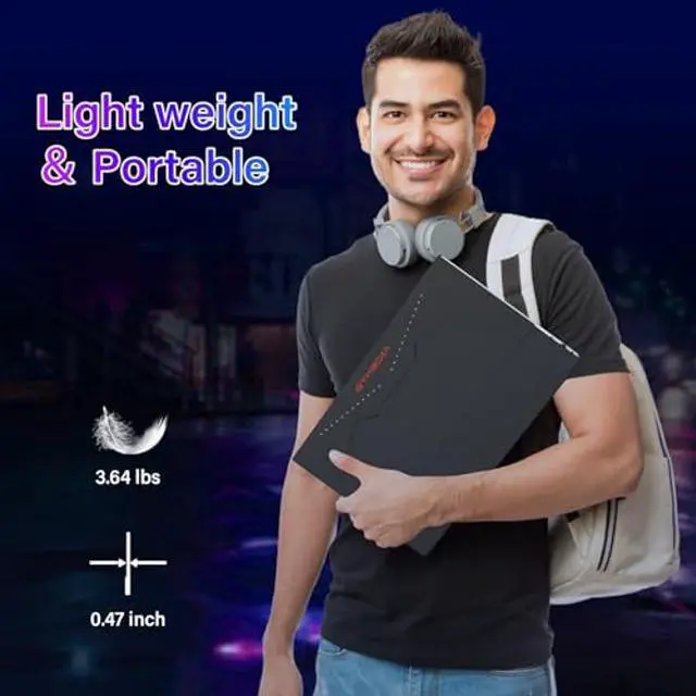 Alt view image 5 of 5 - GT MEDIA 17.3'' External Portable Monitor for Laptop, 60Hz Laptop Screen Extender and 1080P IPS FHD Portable Gaming Monitor.Multi-System Compatible with HDMI/Type C Plug and Play