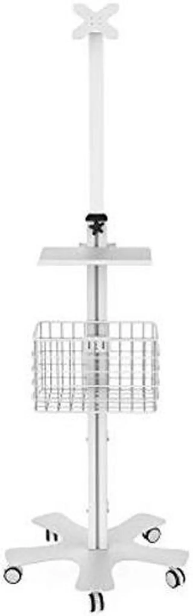 Alt view image 2 of 5 - Medical Floor Stand - CTA Adjustable Mobile Floor Stand with VESA Plate, Basket, Keyboard Tray, Navigation Handle, & Interior Cable Routing System - Compatible with Paragon Enclosures (ADD-MFS)