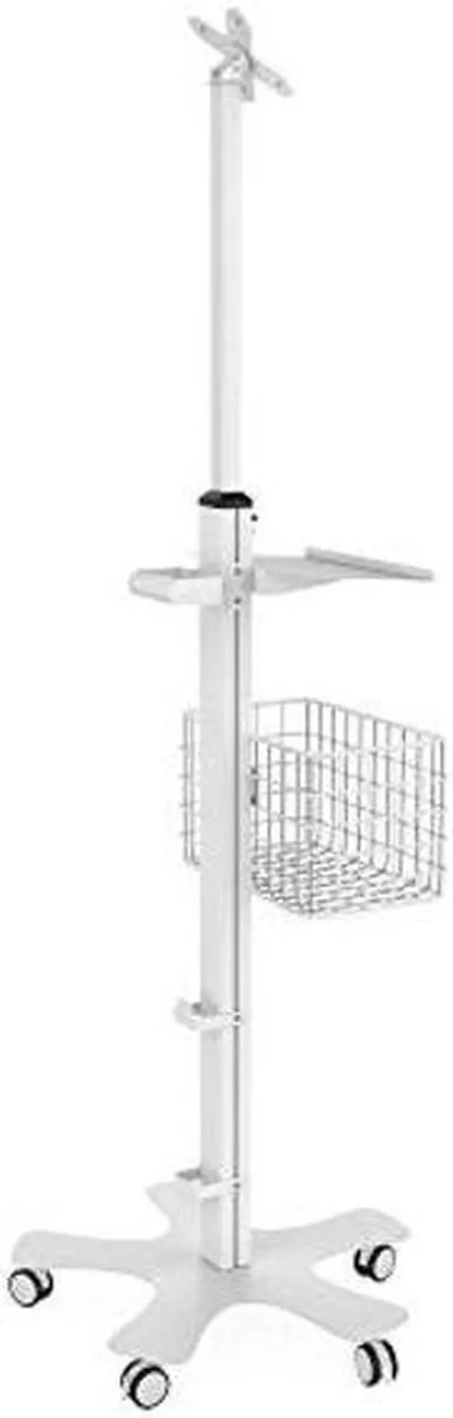 Alt view image 3 of 5 - Medical Floor Stand - CTA Adjustable Mobile Floor Stand with VESA Plate, Basket, Keyboard Tray, Navigation Handle, & Interior Cable Routing System - Compatible with Paragon Enclosures (ADD-MFS)