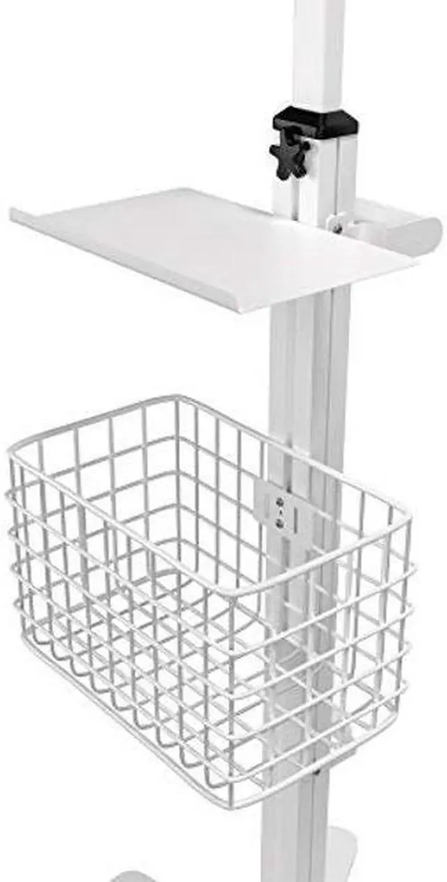 Alt view image 5 of 5 - Medical Floor Stand - CTA Adjustable Mobile Floor Stand with VESA Plate, Basket, Keyboard Tray, Navigation Handle, & Interior Cable Routing System - Compatible with Paragon Enclosures (ADD-MFS)