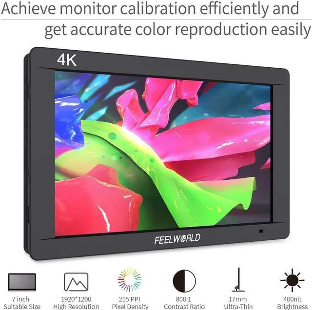 Alt view image 3 of 5 - FEELWORLD FW703 7 Inch DSLR On Camera Field Monitor 3G SDI 4K HDMI Input Output Video Assist Peaking Focus IPS Full HD 1920x1200