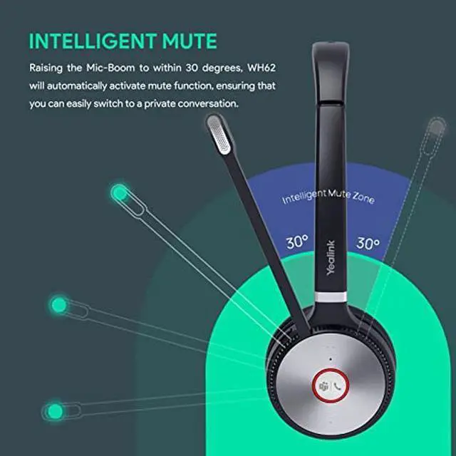 Alt view image 3 of 4 - Yealink WH66 Mono Wireless DECT Headset Teams Certified,Long Wireless Range 160m/525ft,Talk Time 13H,Speaker,Work with PC/Laptop/Desk Phone,and Cell Phone (USB-A,Bluetooth),Noise Canceling Microphone