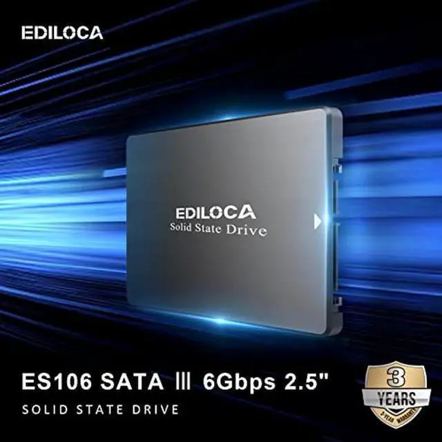 Alt view image 2 of 5 - Ediloca ES106 2TB SSD SATA III 6Gb/s 2.5" 3D TLC NAND Flash Internal Hard Drive, Up to 550MB/s Read, Upgrade PC or Laptop Memory and Storage(Black)