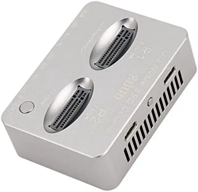 Alt view image 4 of 5 - NVME M.2 Duplicator, JMS586U Master M.2 NVME SATA Dual Bay Offline Clone 20Gbps USB C to NVME Docking Station for M2 SSD M Key Hard Drives Enclosure