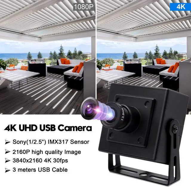 Alt view image 2 of 5 - SVPRO 4K Web Camera for Computers,Super High Definition Desktop Webcam Cam with Sony IMX317 Sensor,3.6mm Lens Wide Angle Compact Portable USB Webcam UVC Compliant for PC Mac Laptop Tablet