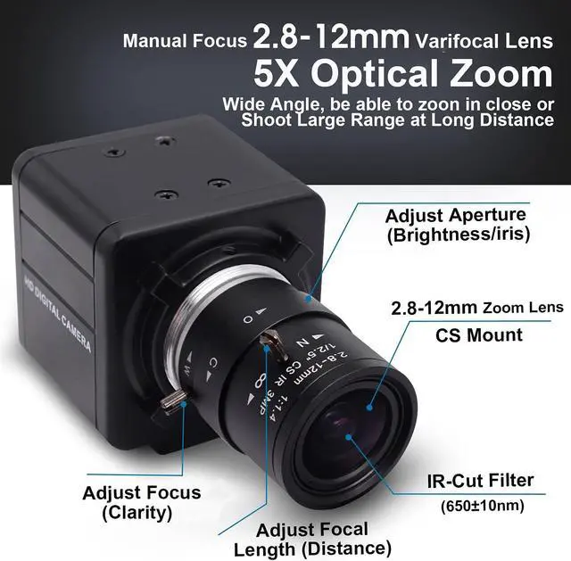 Alt view image 2 of 5 - SVPRO 4K Ultra HD Webcam 5X Optical Zoom Camera with 2.8-12mm Variable Lens USB Web Camera 3840x2160@30fps UHD USB with Camera Sony IMX317 Sensor Camera PC USB2.0 UVC Webcam for Mac/Window/Linux