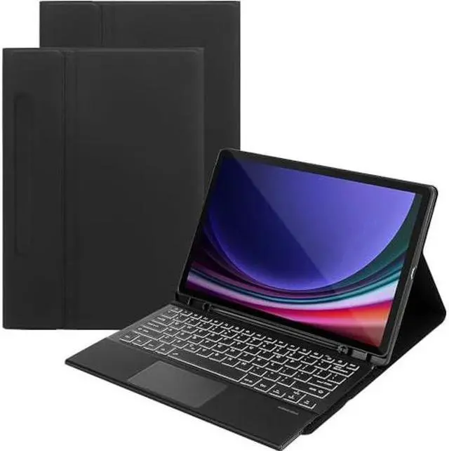 Alt view image 2 of 5 - SaharaCase Protection Bluetooth Keyboard Case with TrackPad for Samsung Galaxy Tab S9+ (2023) [Shockproof Bumper] Heavy Duty Rugged Protection Antislip Integrated Kickstand - Black
