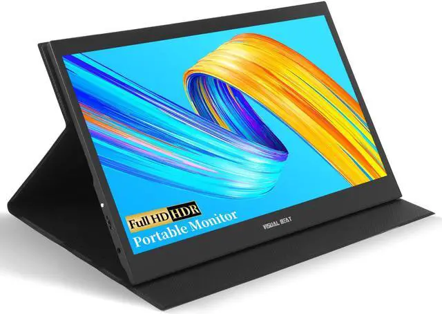 Main image of Visual Beat 13.3" Portable USB Type-C Monitor, 1080P FHD, IPS, 100% DCI-P3, External Screen with Premium Smart Cover Dual Speakers for Xbox,PS4,Switch,Laptop,PC,Phone,Surface...
