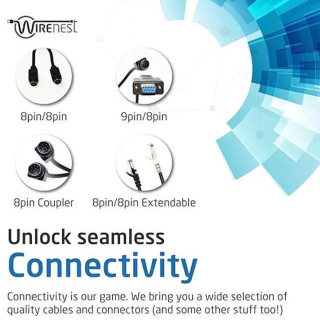 Alt view image 5 of 5 - Wirenest 200ft VISCA PTZ Daisy Chain Camera Control Cable for Sony EVI/BRC/SRG Series RS232 8 Pin Mini DIN to 8 Pin Mini DIN Serial