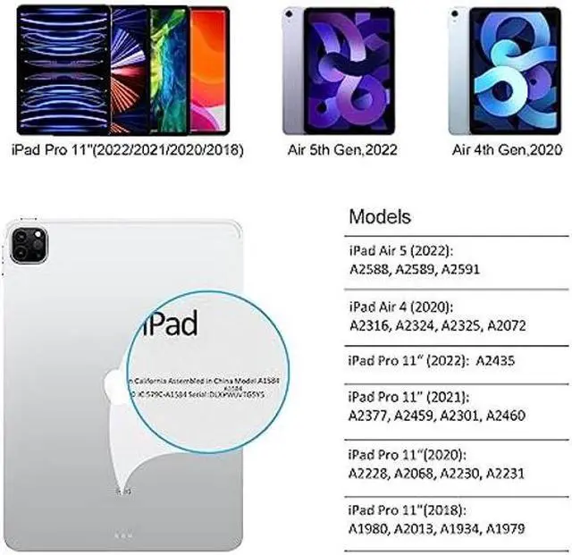 Alt view image 2 of 5 - Magic-Style Keyboard Case for 10.9 iPad Air 2022 5th/ 4th Gen, iPad Pro 11 inch 2022 4th/ 3rd/ 2nd/ 1st Gen, Wireless Bluetooth Keyboard with Trackpad, Backlit, Detachable Magnetic Slim Folio