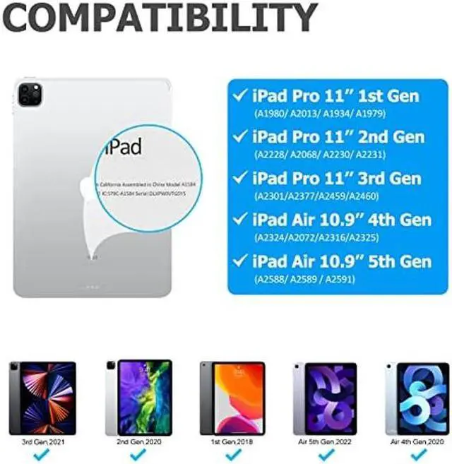 Alt view image 2 of 5 - Magic-Style Keyboard Case for 10.9 iPad Air 2022 5th/ 4th Gen, iPad Pro 11 inch 2022 4th/ 3rd/ 2nd/ 1st Gen, Wireless Bluetooth Keyboard with Floating Stand, Multi-Touch Trackpad, Detachable Magnetic