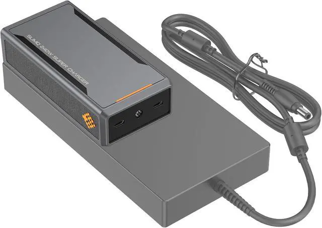 Alt view image 2 of 3 - SlimQ GaN Charger for Laptop, DC 20V and Two USB C PD3.0 100W : 240W,230W,200W,180W,170W - Gaming Laptop AC Adapter for Dell,MSI,Lenovo,HP,Razer,Asus,Acer... (3-Pin)
