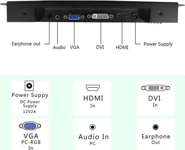 Alt view image 3 of 4 - VSDISPLAY 10.4 Inch 800x600 Portable LCD Monitor VS104ZJ01 Extra Display Screen with HD-MI DVI VGA Input,Built-in Dual Speakers