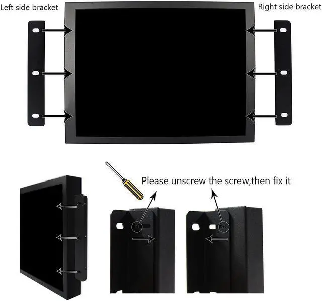 Alt view image 4 of 4 - VSDISPLAY 10.4 Inch 800x600 Portable LCD Monitor VS104ZJ01 Extra Display Screen with HD-MI DVI VGA Input,Built-in Dual Speakers