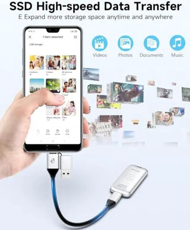 Alt view image 2 of 5 - iDiskk [(Plug-Play 1TB HIgh Speed 2000MB/s External SSD |Pocket-Sized | USB 3.2 Gen 2x2 | External Solid State Drive | Photo Stick Compatible with Xbox,PS4,iPad,PC&Mac,PC,Android Phones,Cameras