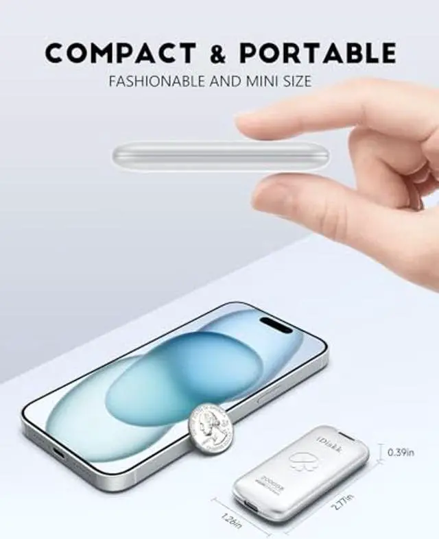 Alt view image 5 of 5 - iDiskk [(Plug-Play 1TB HIgh Speed 2000MB/s External SSD |Pocket-Sized | USB 3.2 Gen 2x2 | External Solid State Drive | Photo Stick Compatible with Xbox,PS4,iPad,PC&Mac,PC,Android Phones,Cameras