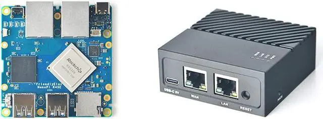 Main image of Nanopi R4SE Computer Mini WiFi Router OpenWRT with Dual Gbps Ethernet Ports Onboard 4GB RAM LPDDR4 32GB eMMC Based in RK3399 Soc for IOT NAS Smart Home Gateway Support Linux Ubuntu (with MAC Chip)