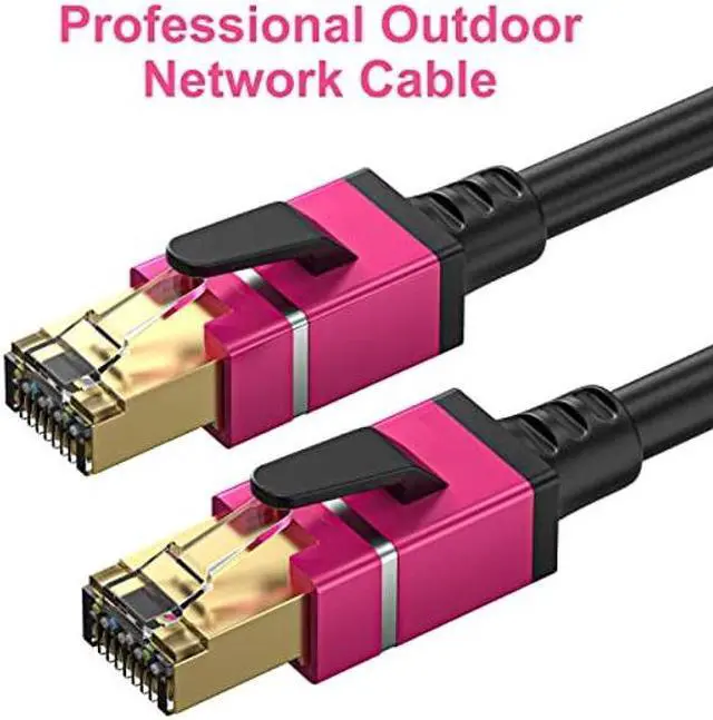 Alt view image 2 of 4 - 300FT Cat8 Outdoor Ethernet Cable, In-Ground, 26AWG Pure Copper Cat 8, Heavy Duty Direct Burial, LLDPE UV Jacket, Waterproof, 40Gbps 2000Mhz SFTP Patch Cord, POE, Network, Internet, with 25 Cable Ties