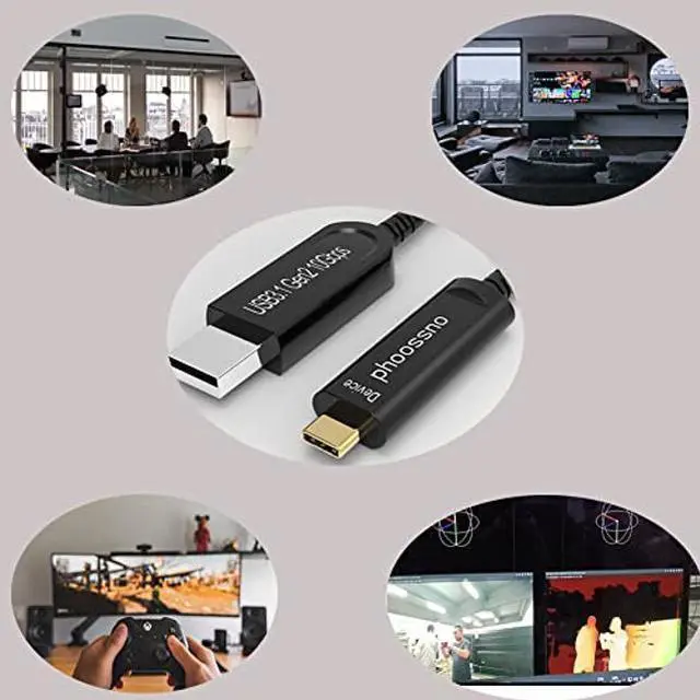 Alt view image 4 of 5 - USB A to C Fiber Optical Extension Cable USB 3.1 Gen2 10Gbps 10M 33FT Compatible with Microsoft Azure Logitech Camera Aver &Vaddio & Barco ClickShare Touch Screen Kinect Intel RealSense
