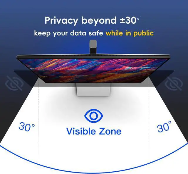Alt view image 2 of 5 - TOPrivaTech Computer Privacy Screen 24 Inch 16:9, 5-Pack - Enhanced Anti-Glare & Blue Light Filter for Comprehensive Eye Care