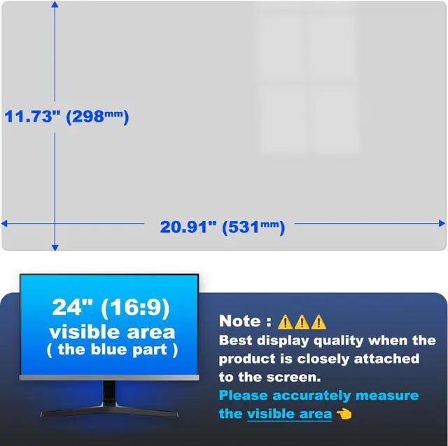 Alt view image 5 of 5 - TOPrivaTech Computer Privacy Screen 24 Inch 16:9, 5-Pack - Enhanced Anti-Glare & Blue Light Filter for Comprehensive Eye Care