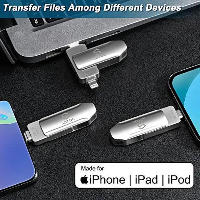 Alt view image 2 of 5 - 2 in 1 Photo Storage Stick for iPhone iPad Memory External Storage for iPhone Thumb Drive iPhone Lightning USB Flash Drive