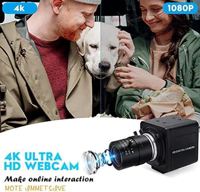 Alt view image 3 of 5 - 4K Webcam with 2.8-12mm Varifocal Lens, Plug&Play Sony IMX317 Sensor USB Camera Video Surveillance Streaming Computer Webcam 3840x2160@30fps USB Camera for Windows Linux Android Mac