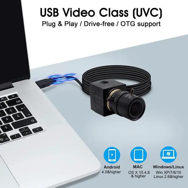 Alt view image 2 of 5 - SVPRO USB Camera 4K Ultra HD Webcam with Zoom Lens 2.8-12mm,Manual Focus Camera 3840x2160 30fps Sony IMX415 Sensor Camera USB UVC Video Camera for Mac/Windows/Linux/Android