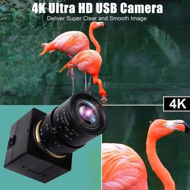 Alt view image 5 of 5 - SVPRO USB Camera 4K Ultra HD Webcam with Zoom Lens 2.8-12mm,Manual Focus Camera 3840x2160 30fps Sony IMX415 Sensor Camera USB UVC Video Camera for Mac/Windows/Linux/Android