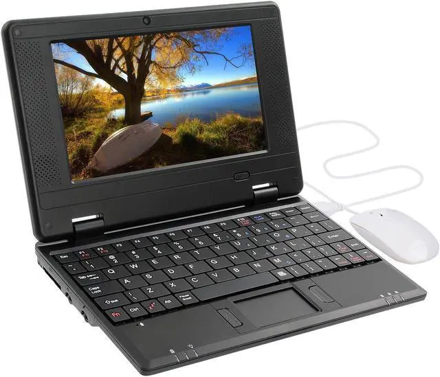 Alt view image 4 of 5 - Goldengulf 7 Inch Portable Mini Computer Laptop PC Netbook for Kids Android 12 Quad Core 32GB WiFi Built in Camera Netflix YouTube Flash Player (Black)