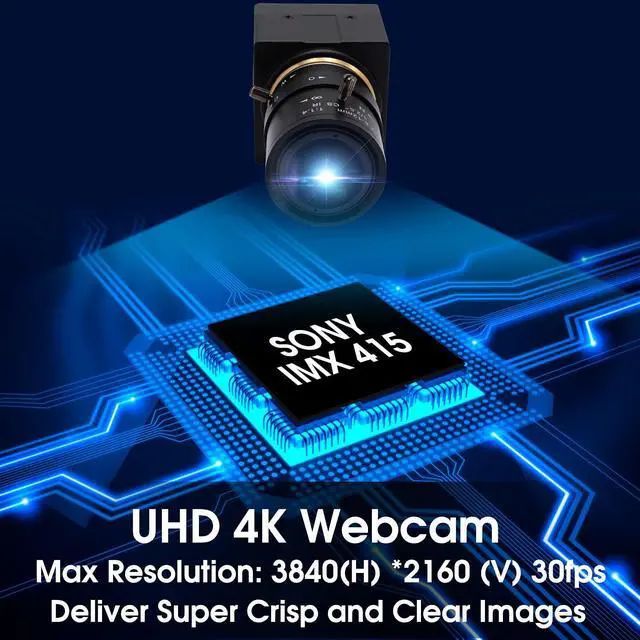 Alt view image 4 of 5 - SVPRO USB Camera 4K Ultra HD Webcam with Zoom Lens 2.8-12mm,Manual Focus Camera 3840x2160 30fps Sony IMX415 Sensor Camera USB UVC Video Camera for Mac/Windows/Linux/Android