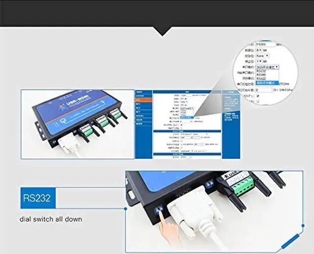 Alt view image 3 of 3 - USR-N540 RS232 to Ethernet RS485 to RJ45 RS422 to TCP IP Converter