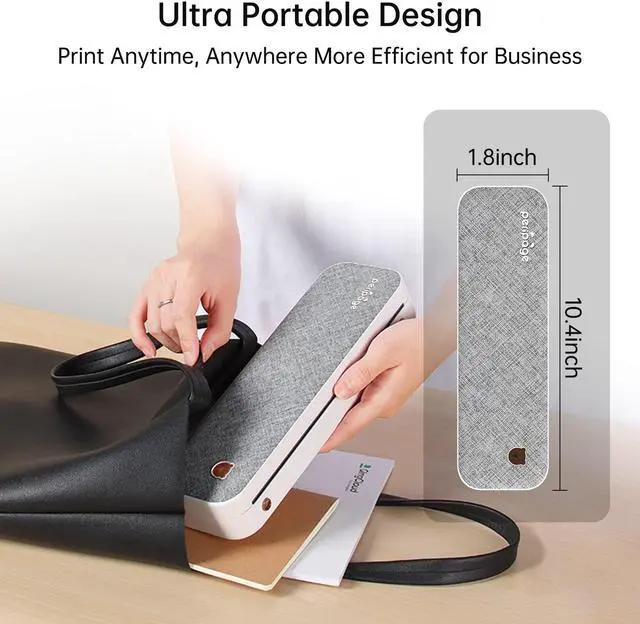 Alt view image 4 of 4 - Ofeace Portable Printer Wireless for Travel, Bluetooth Thermal Printer, Support 8.5x11 & A4 Thermal Paper, Compatible with Android and iOS Phone & Laptop, Mobile Inkless Printer